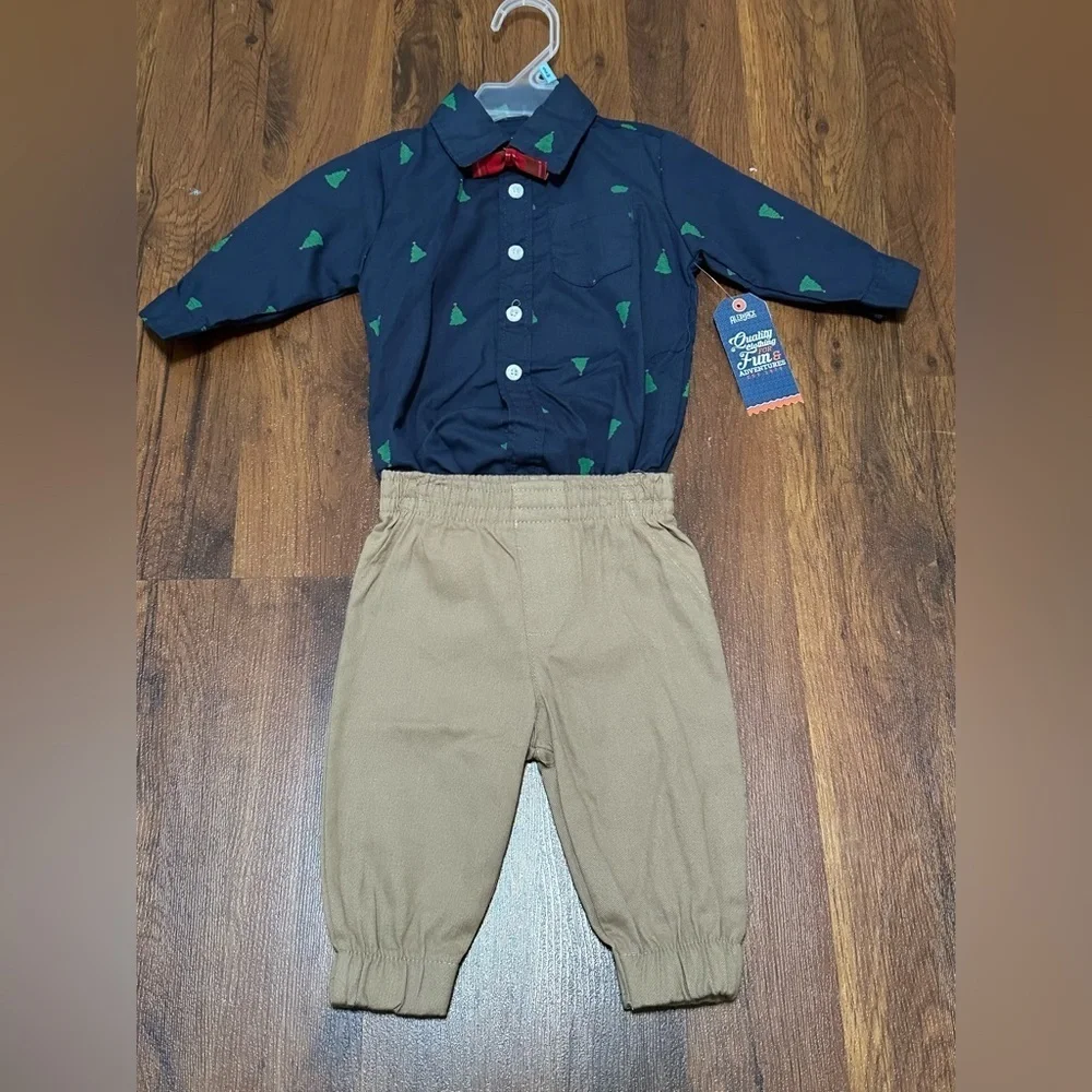 Kids Navy and Tan Matching Set